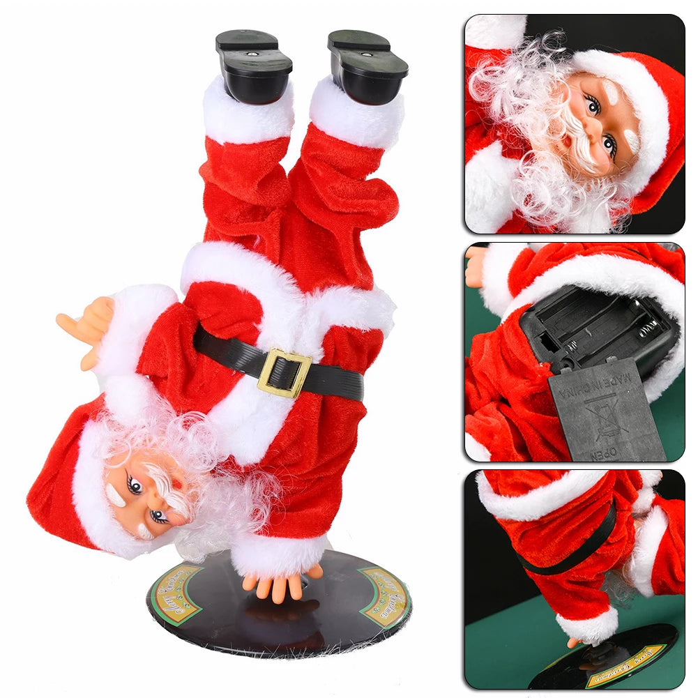 Dancing Headstand Santa – Musical Animated Plush Christmas Decoration