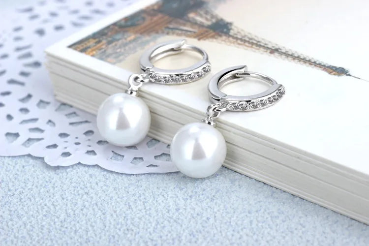 Pearl Earrings Genuine Natural Freshwater Pearl 925 Sterling Silver Earrings Pearl Jewelry For Wemon Wedding Gift