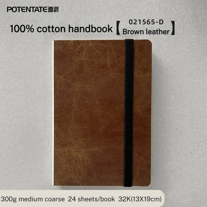 POTENTATE 100% Cotton Square Watercolor Paper Book 24 Sheets 300g Art Painting Drawing Paper Sketchbook Journal Drawing Notebook