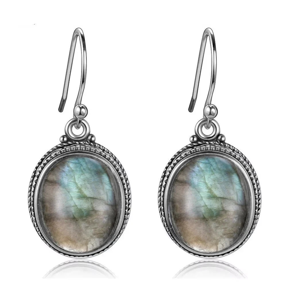 Women's Jewelry S925 Silver Earrings 10*12mm Oval Natural Tiger Eye Drop Earrings Fine Jewelry Engagement Birthday Gift