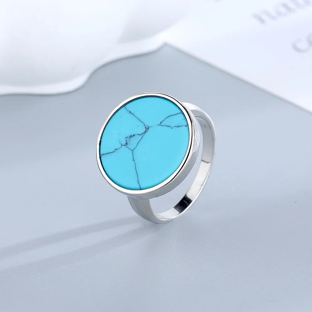 S925 Sterling Silver Natural Black Onyx Rings Oval Shape Turquoise Stone Not Fading Black Rings Fine Jewelry For Men