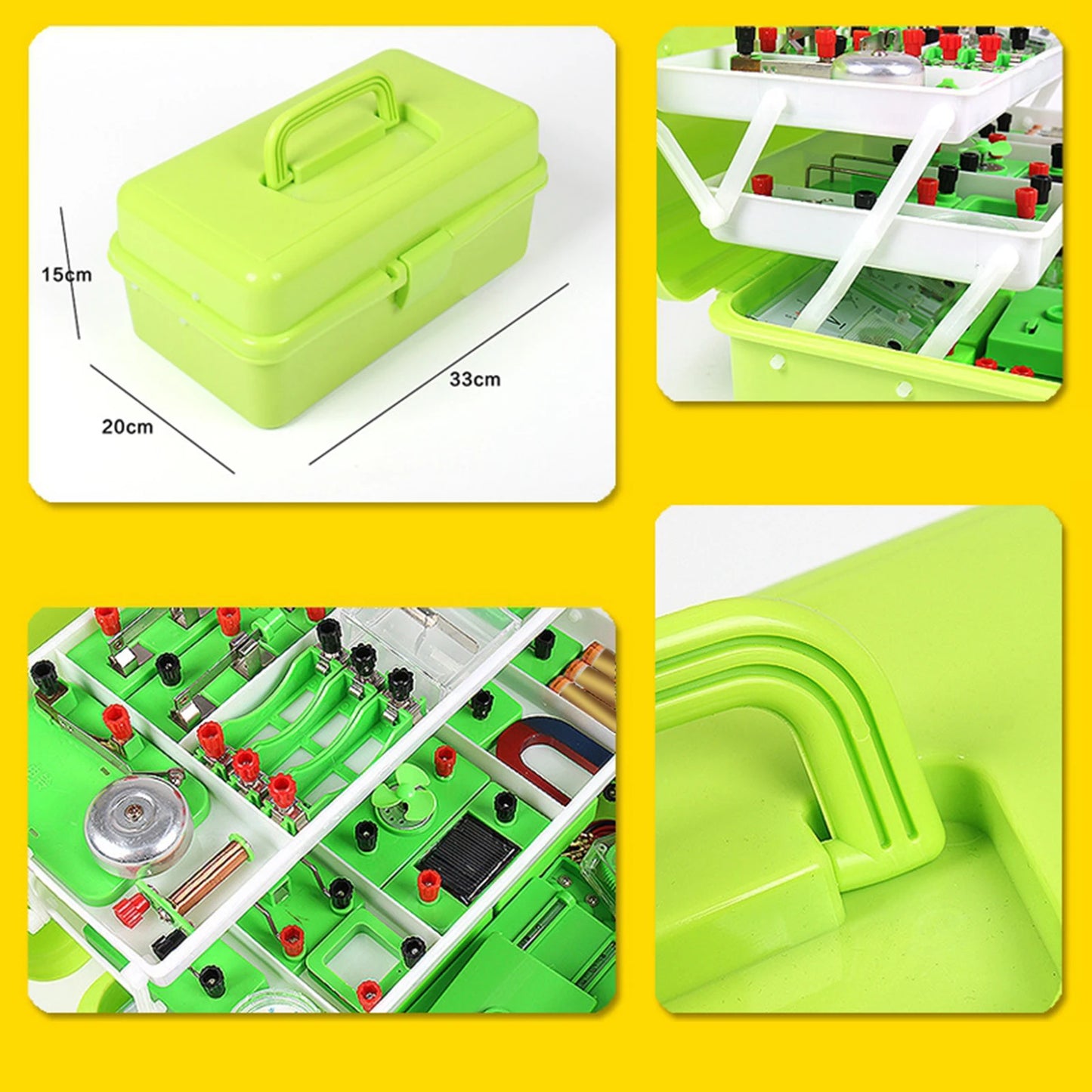 Portable Science Lab Education Kit Electricity Experiment Set Building Circuits Electricity Discovery Toy for Kids Senior