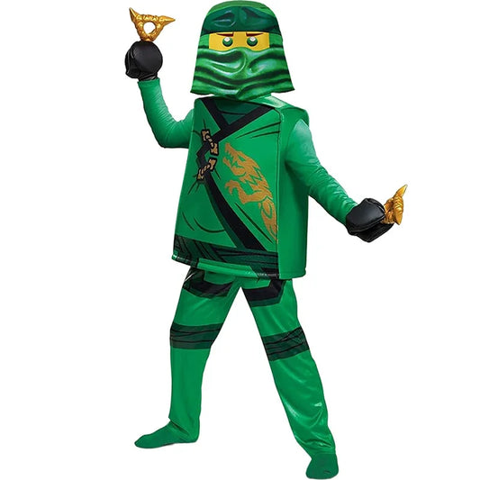 New Arrival Guy Boy Hidden Warrior Kai Outfit Fancy Dress Up Kids Ninja Lloyd Halloween Costume