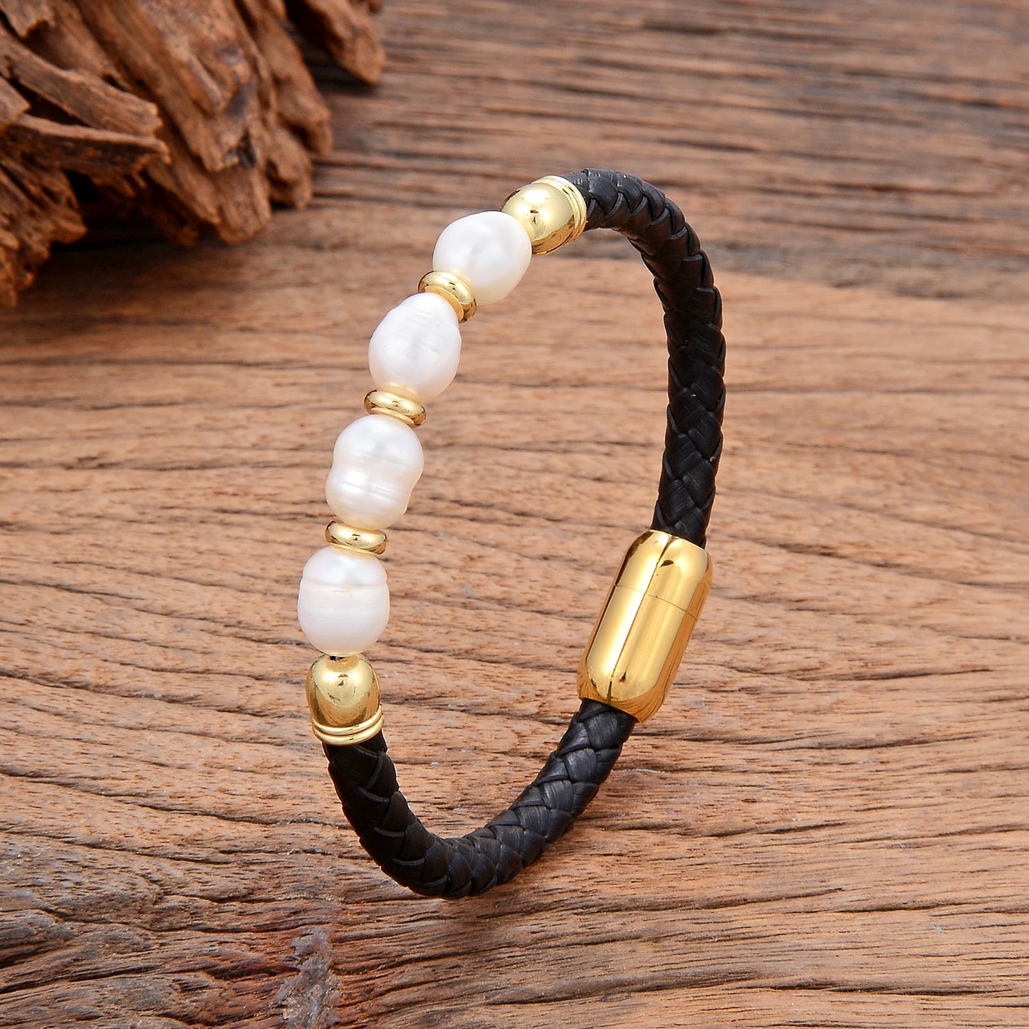 Real Natural Freshwater Pearl Bracelet, 2022 New Fashion Charm Leather Bracelet For Women, High Quality Baroque Wedding Jewelry