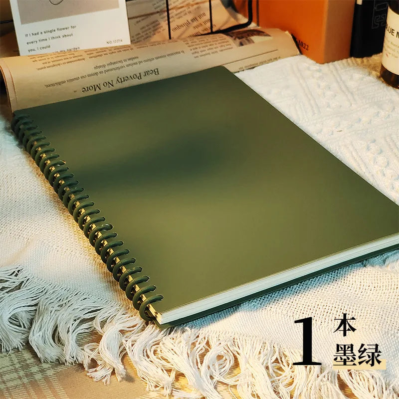 A5 Spiral Loose-Leaf Notebook, DIY Cuttable Binder, 60 Sheets, Blank & Lined Options, Vintage Style for Students & Journaling