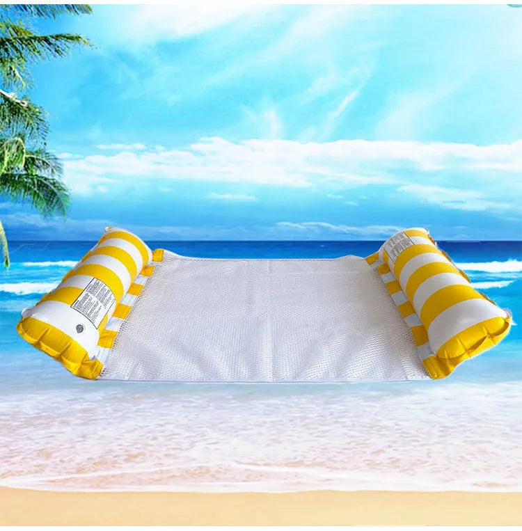 Summer Foldable Water Hammock Swimming Pool Inflatable Air Mattress for Swimming Beach Lounger Floating Sleeping Bed Chair