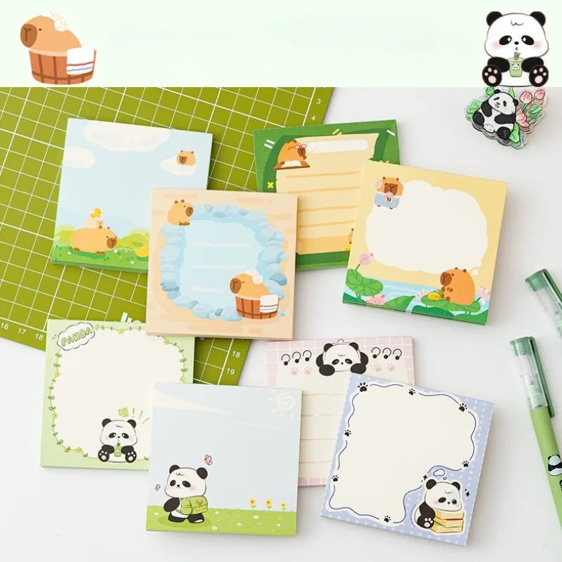 50 Sheets Kids Cartoon Posted It Paper Memo Sticky Panda Guinea Pig Notes Stickers Notebook Planner Stationery Message Sticker