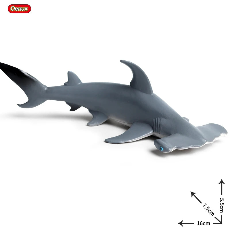 Oenux Ocean Animals Action Figures Sealife Shark Whare Megalodon Model Figurines PVC Home Decoration Kid Cognitive Education Toy