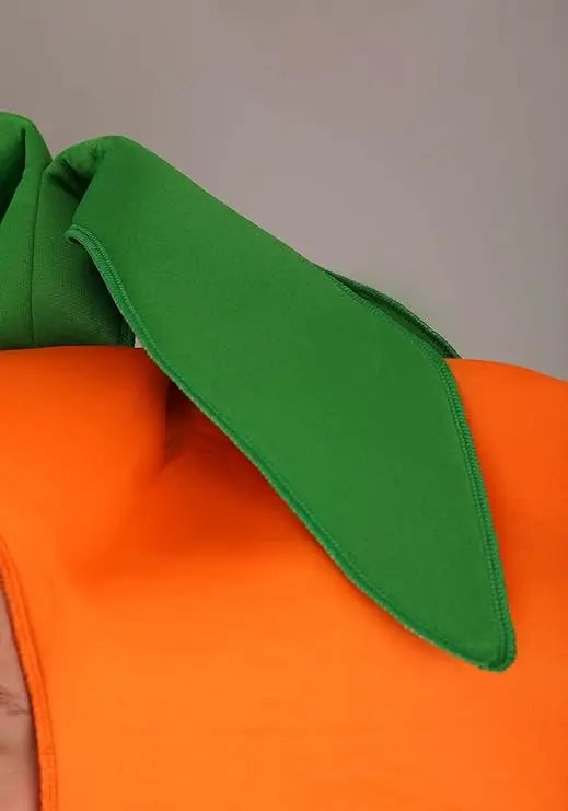 Men's Adult Carrot Costume Orange Vegetables and Food Outfits for Halloween Cosplay Funny Dres Up Set