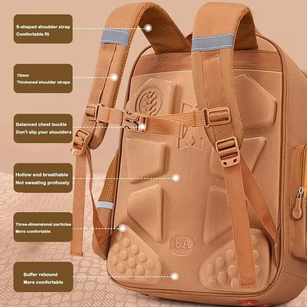 Capybara School Bag Waterproof Backpack Large Capacity Alleviate Burden Protecting Spine Widen Straps Backpack for Students Gift