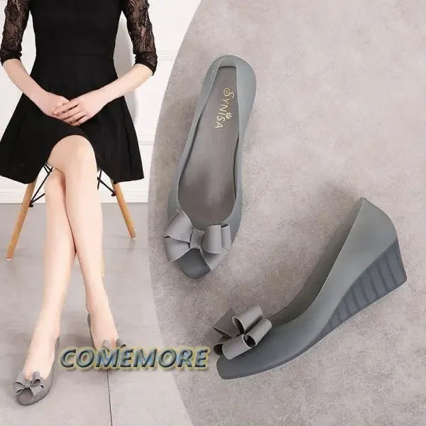Casual Jelly Shoes Beach Sandal Woman Luxury Loafer Female Beige Shallow Mouth 2023 New Summer Platform Wedge Heels Autumn Black