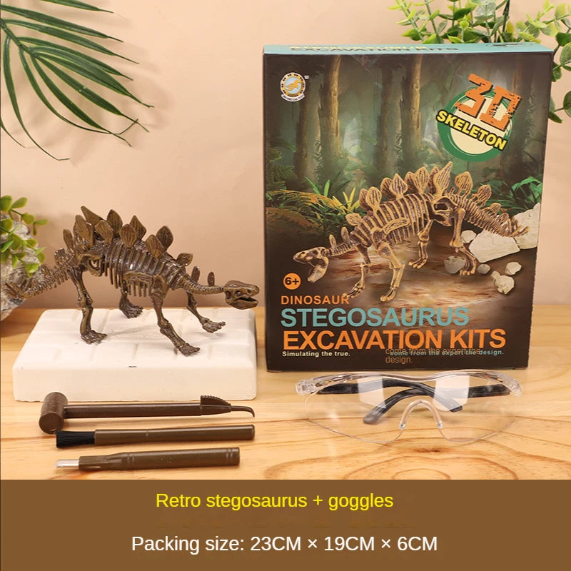 Jurassic World Kids Dinosaur Toy DIY Fossil Archaeology Excavation Kit Skeletons Dig Stem Science Educational Toys for Children