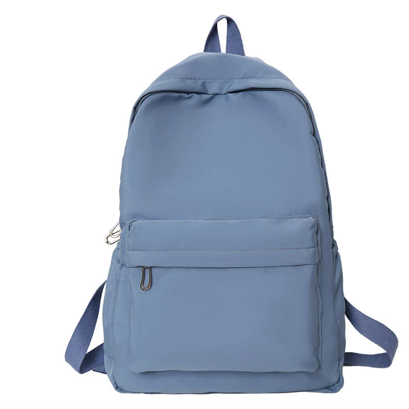 Women Schoolbag Waterproof Large Capacity School Backpack Smooth Zipper Solid Teens Girl Casual Daypack Bag Student Supply NEW