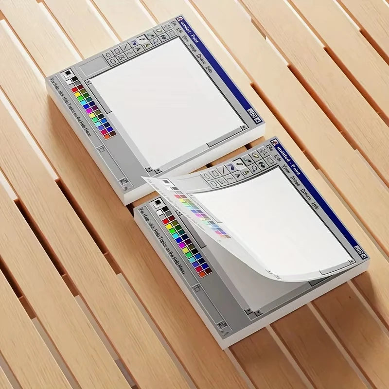 Vintage Computer Drawing Sticky Notes 50 Sheets Durable Adhesive Journaling Scrapbooking School Office Artist DIY Craft Memo