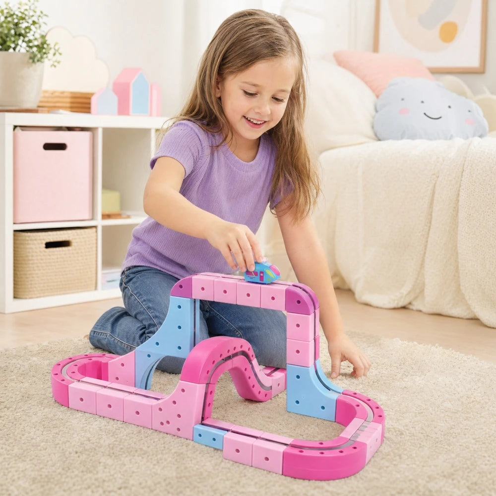 Technical Magnetic Railcar STEM Electric Train Set Anti-Gravity High-Speed Vehicle DIY Building Blocks Toy Birthday Gift Girls