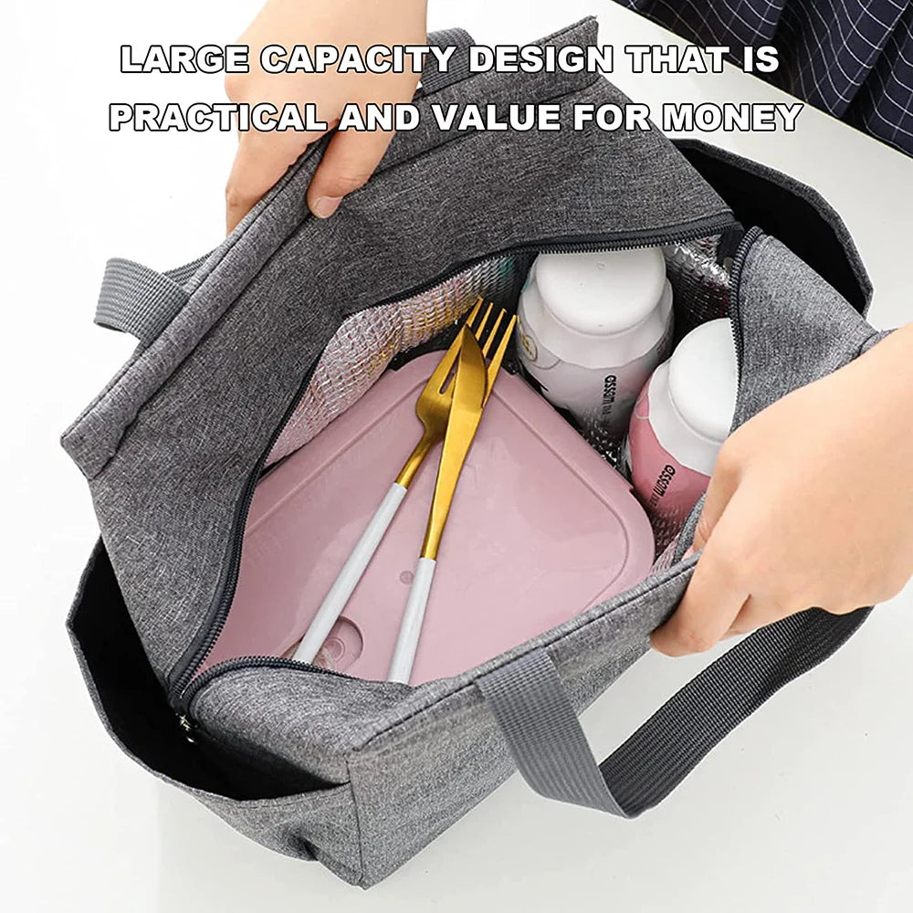 Insulated Lunch Bag  Cooler Lunch Box Portable Insulated Canvas Bento Pack Thermal Food Picnic Rice Bag For Women Kids