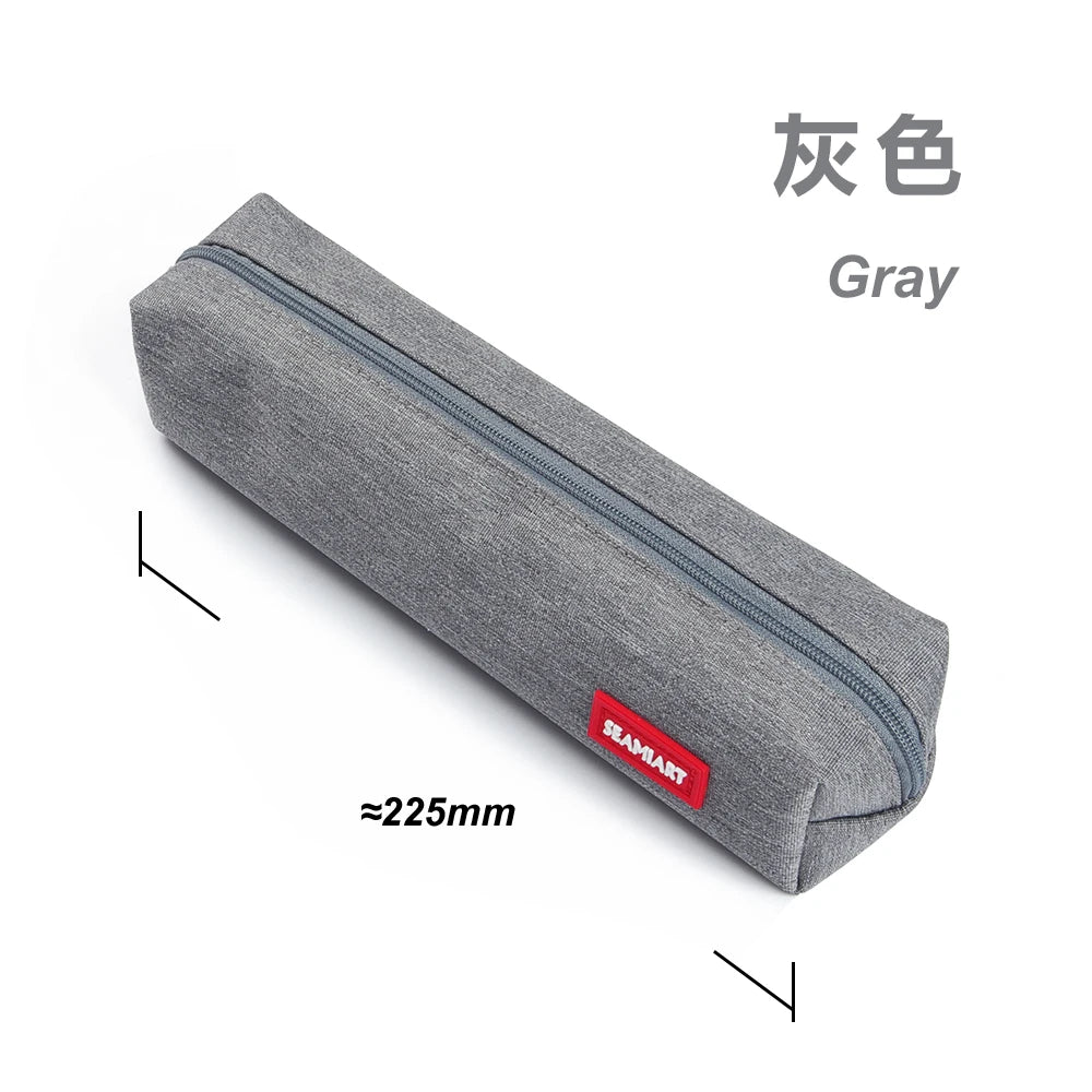 SeamiArt 1pc Small Solid Color Simple Zipper Kawai Pencil Case Mini Pen Bags Papeleria Stationery for School Office Suppliers