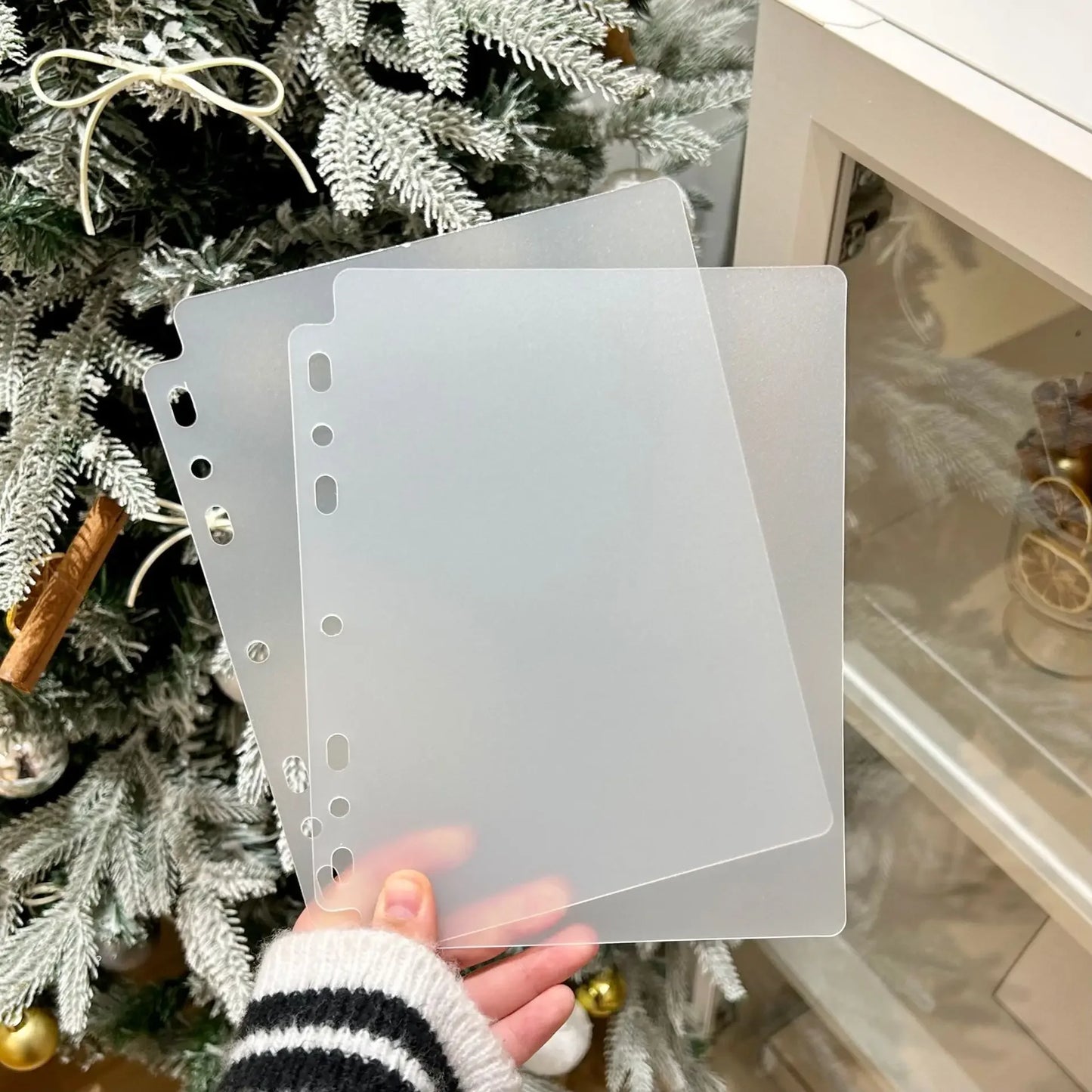 A5 7Holes Transparent File Holder Notebook Loose Leaf DIY Document Bag Binder Rings PVC Storage Binding Folder