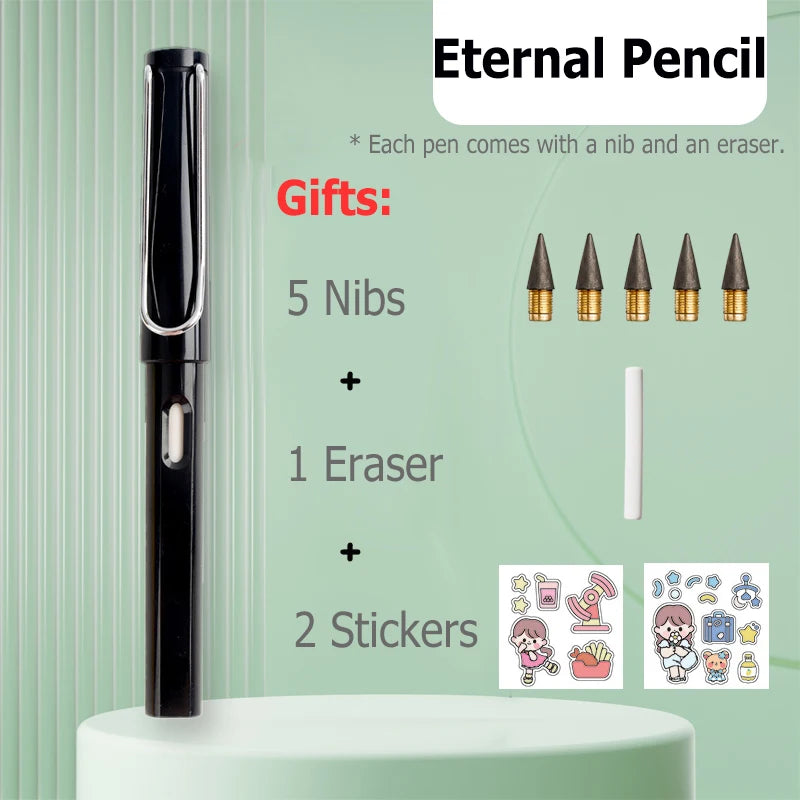 HB Eternal Pencil Mechanical Pencils no need to Sharpen Easy to Wipe Cute DIY Kawaii Korean Stationery School Supplies for Child