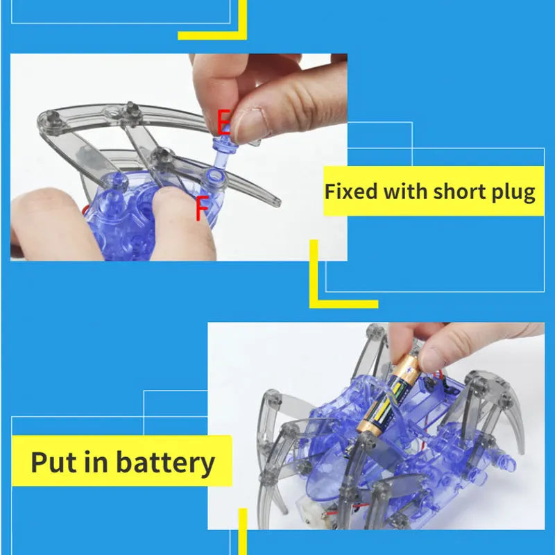 Hot Sale New Electric Robot Spider Toy DIY Educational Stem Robotic Assembles Kits for Kids Christmas Halloween Birthday Gifts