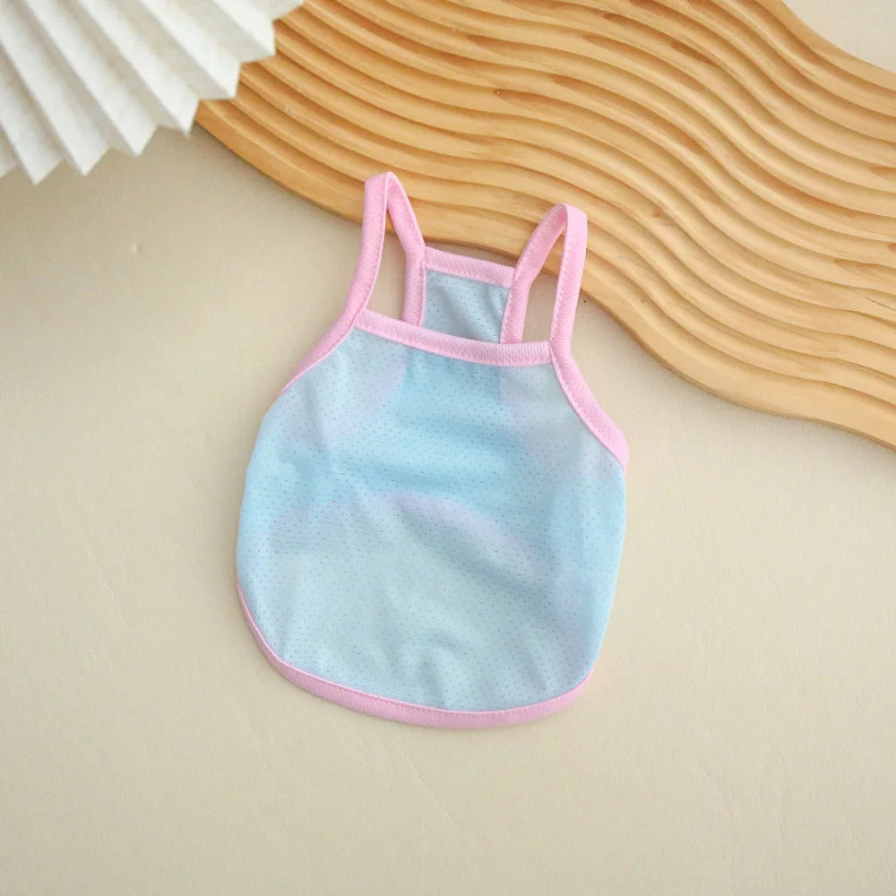 Pet Summer Breathable Ice Silk Cooling Strap Dog Cool and Comfortable Cool Clothes Solid Color Simple Dog Clothes