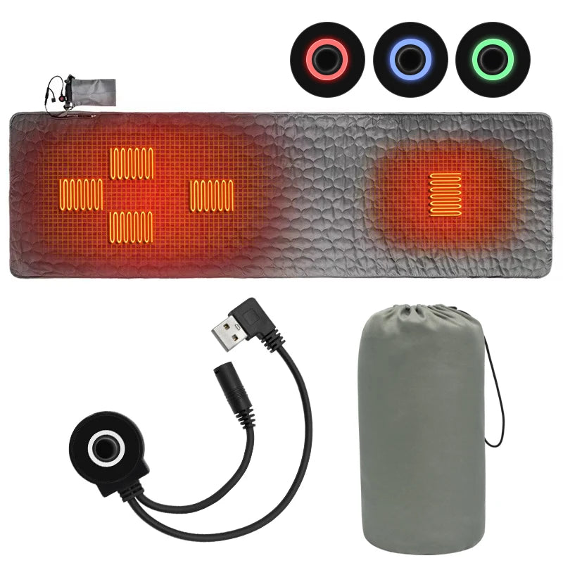 Outdoor Camping USB Heating Sleeping Mat Outdoor Electric Heating Pads Sleeping Bag Mattress For Hiking Travel