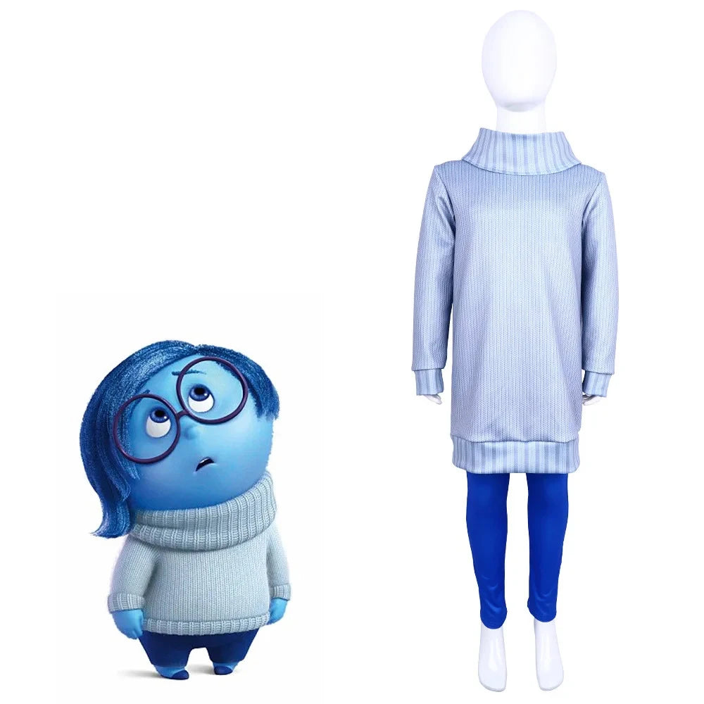 Anime Movie Inside Out Joy Cospaly Costume Disgust Sadness Envy Cos Outfits For Adult Kids Halloween Stage Performance Costume