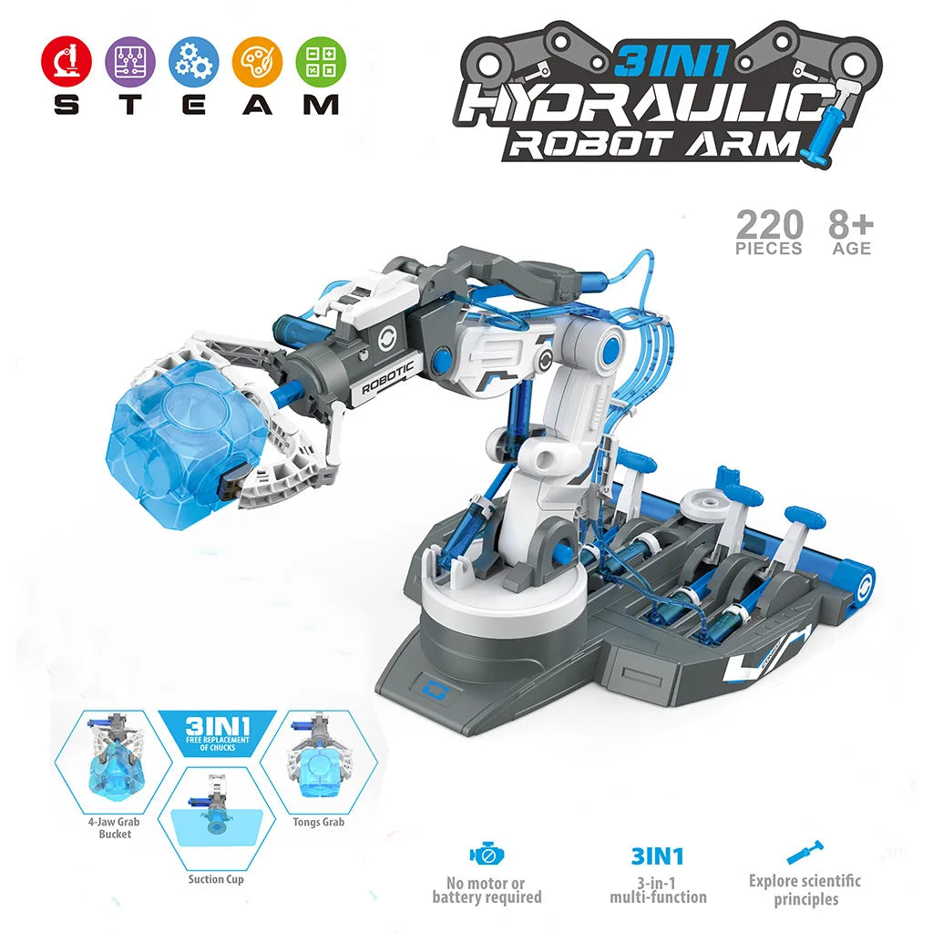 DIY Hydraulic Robot Arm Kids Science Experiment Technology Games Model Kit STEM Assembly Toys Children Gift Novelty Toy