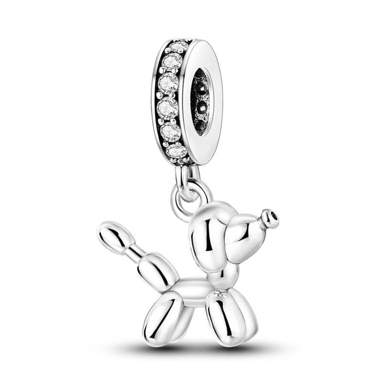 925 Silver elephant lion rhinoceros dinosaur Animal Charms Beads Fit 4MM hole diamet Bracelets Fine DIY Christmas Jewelry Gifts