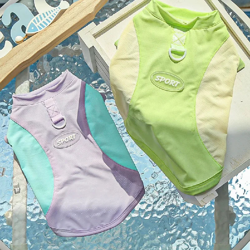 Dog Cooling Vest Shirts Breathable Cool Jacket Sun Protection Puppy Dog Cool Shirt for Outdoor Walking Training Hiking on Summer