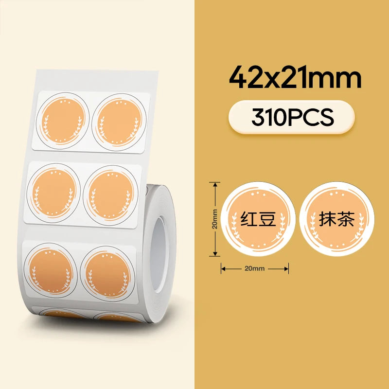 Niimbot Official Label Paper Roll Round White Transparent Sticker Paper Rolls for B21 B1 B203 Label Machine Printer
