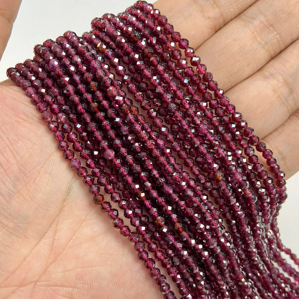 Natural Rose Pink Red Quartz Crystal Stone Beads 2 3 4mm Agates Chalcedony Morganite Rhodochrosite Gem Bead For Making Jewelry