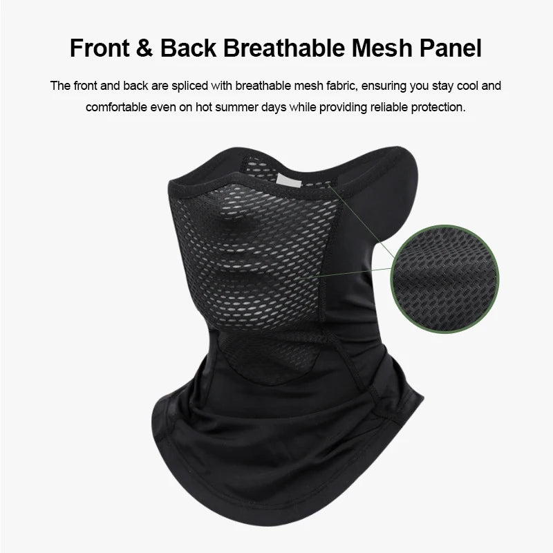 Summer Balaclava Sun Protection Mask Cycling Breathable Mesh Cooling Ice Silk Reflective Strip Motorcycle Fishing Neck Gaiter