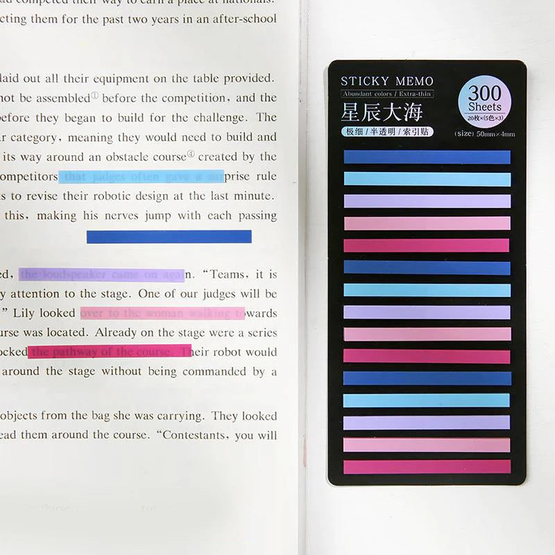 300 Sheets Rainbow Color Index Memo Pad Sticky Notes Paper Sticker Posted It Notepad Bookmark School Supplies Kawaii Stationery