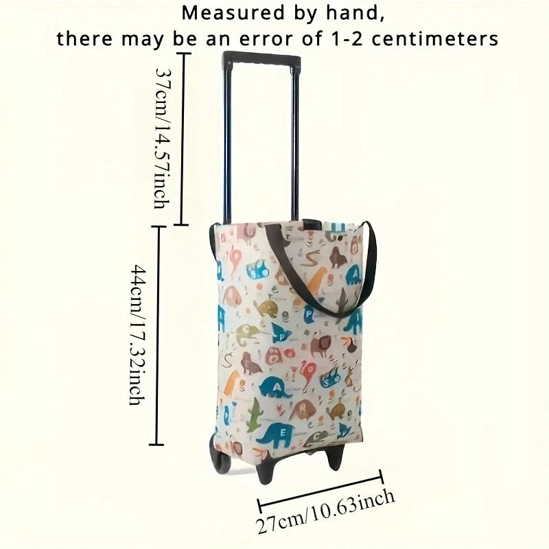 Foldable Oxford cloth shopping cart, large-capacity handheld premium bag – for outdoor, commercial, grocery & delivery.