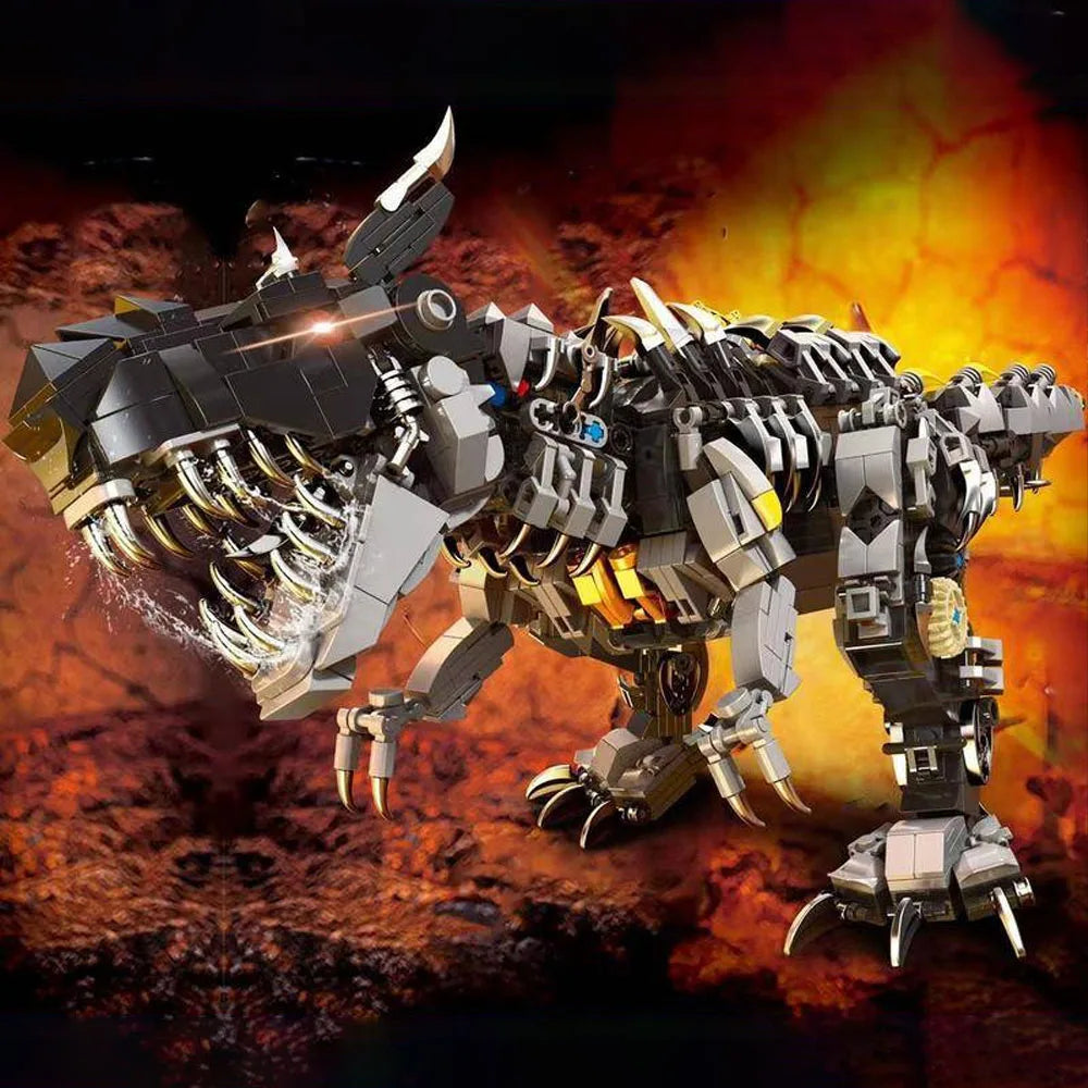 Mechanical Jurassic Tyrannosaurus Rex Building Blocks, 1506Pcs Mecha Dinosaur Model Kit, Sci-Fi Robot Dinosaur Bricks Toys Gift