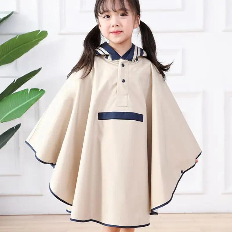 Raincoat Ponchos Rain Jacket Children Rainwear with Large Pocket, School Bag Position, for Boys Girls, S, M, L
