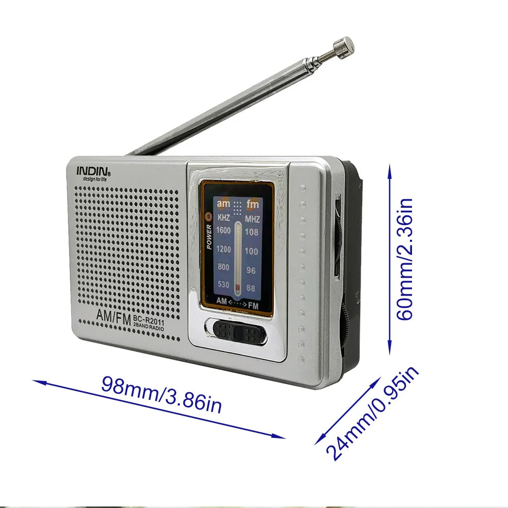 Mini Radio AM FM, 2*AA Battery Operated Radio with Lanyard, Excellent Reception, Portable Radios AM FM, Transistor Radios