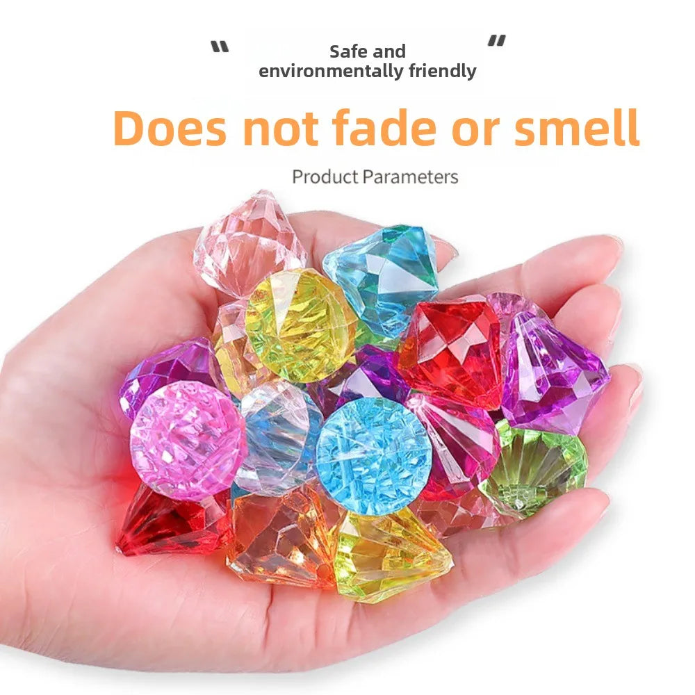 1 Box 30Pcs Plastic Crystal Diamond Treasure Box Children's Birthday Party Baby Shower Carnival Kindergarten Party Gift Prizes