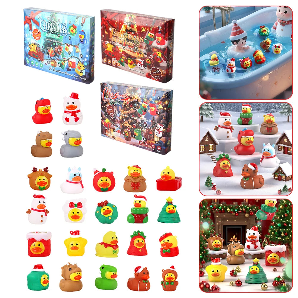 Advents Calendar For Kids Ducks Themed 24pcs Water Play Decor Toy For Holiday Party Centerpiece
