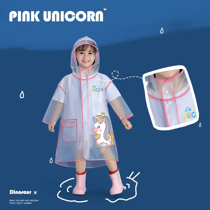 Children Raincoat, Cartoon Waterproof Kids Rain Suit , Girls Boys Bicycle Rainwear ,S-XXL