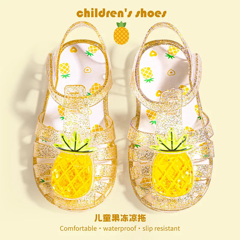 New Summer Kids Cute Cartoon Sweet Jelly Sandals Children Original Fruit Clogs Shoes for Toddler Non Slip Soft Sole Sandalsl