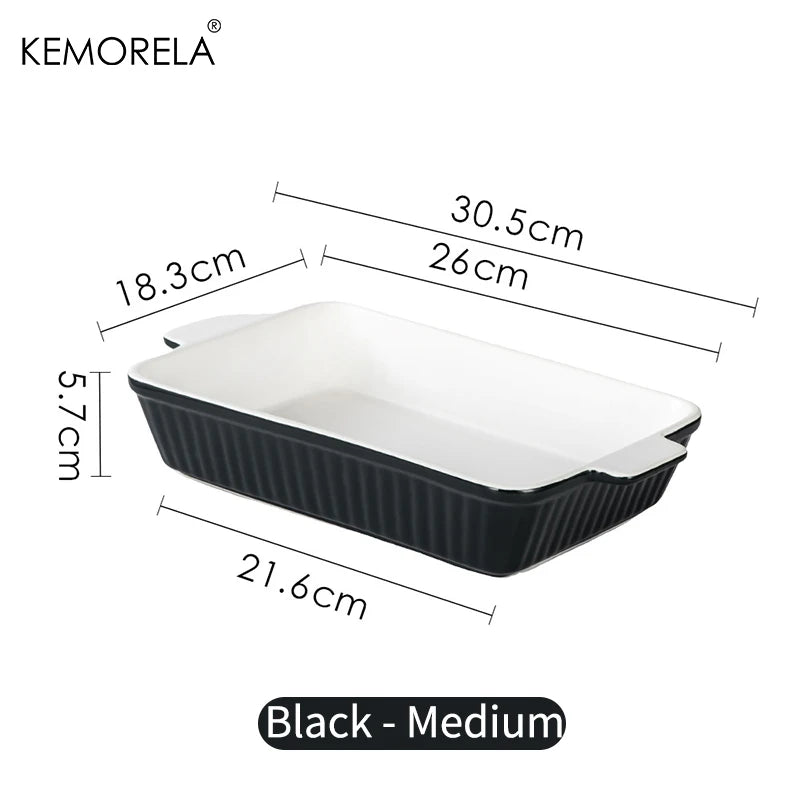 1PC Ceramic Baking Dish, Available in 3 Sizes Lasagna Pan Deep for Oven, with Handles,Oven Safe and Durable Bakeware for Lasagna