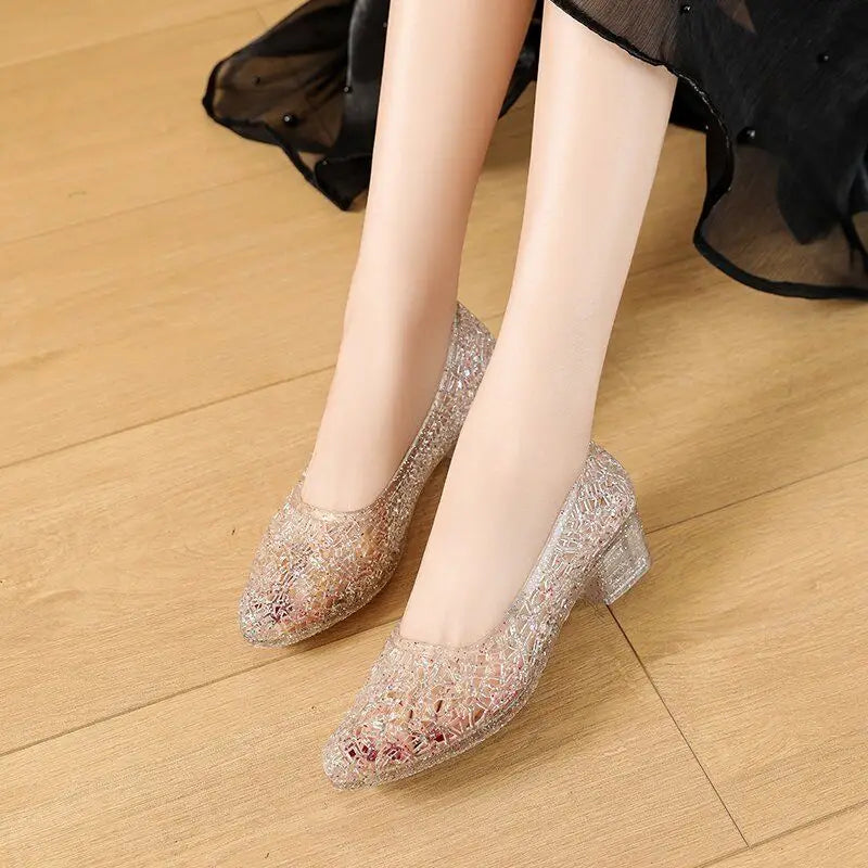 Transparent Shoes Female Summer Leisure Woman Wedge Sandals Women Jelly Shoes 2021 Fashion Style Mother Wedges Sandals Woman