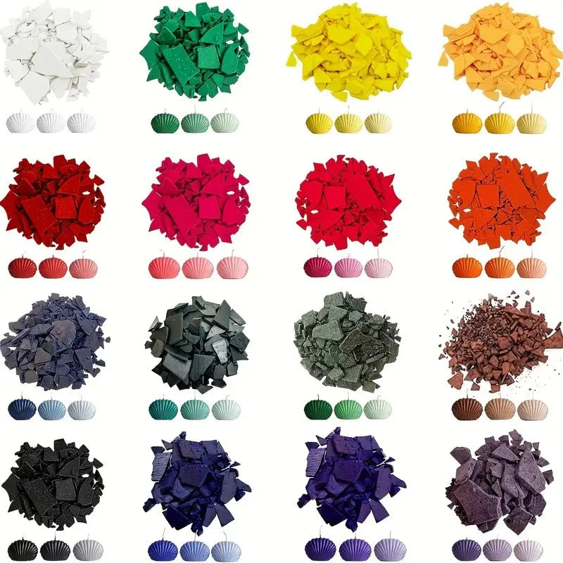 16 Colors Candle Dye Chips, Soy Wax Color Dye Kit for DIY Candle Making, Art Craft Supplies, Jewelry Making Wax Molding Material