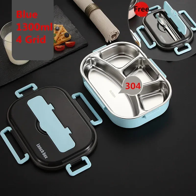 Japanese Kids thermal Lunch Box 304 stainless steel Bento Tableware Compartment Microwave Container Box Thermos for Food