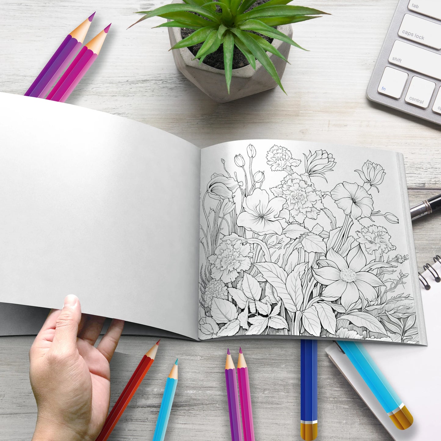 Art Coloring Book 20 Page relaxing flower Adult Picture Book Gift For Birthday Party Relieve Stress Kill Time Graffiti Painting