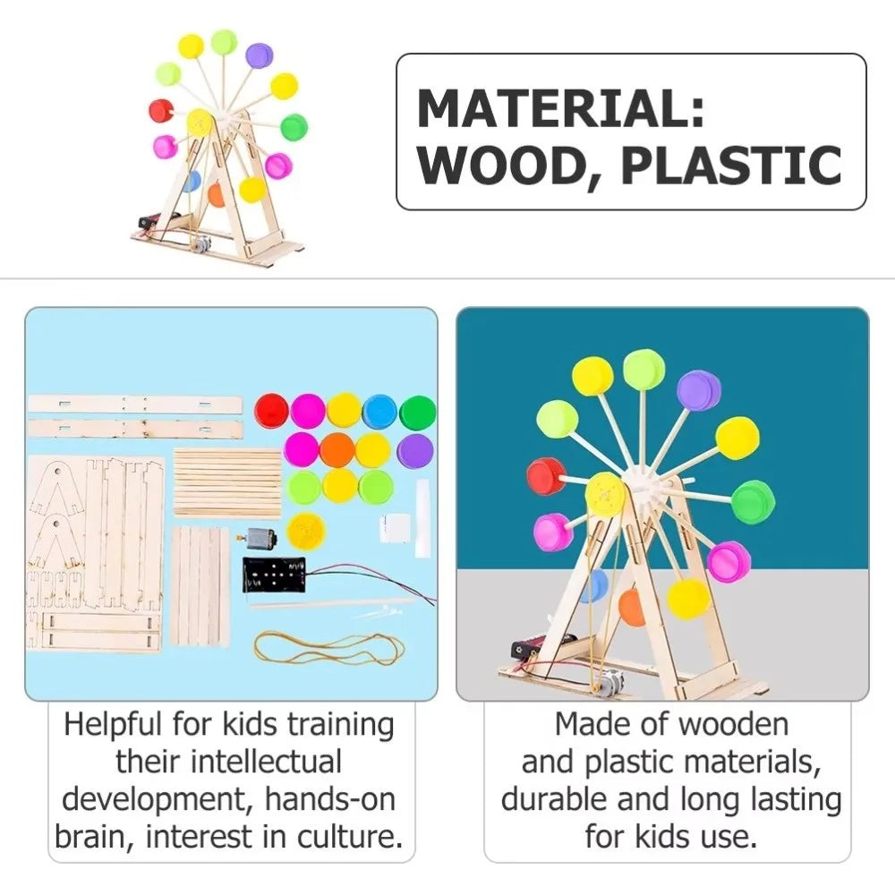 DIY Assembly Wooden Ferris Wheel Kit Handmade Craft Stem Learning Science Experiment Models Manual Assembly Home Schooling