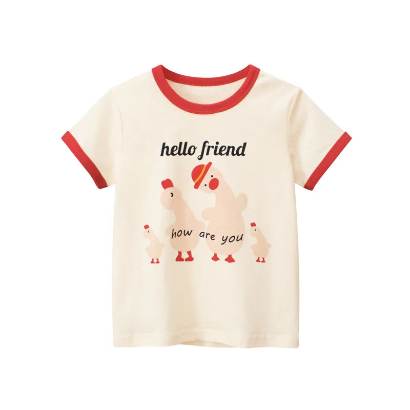 1-9T Toddler Kid Tshirt Baby Girls Clothes Summer Cotton Infant T Shirt Casual Short Sleeve Childrens Tee Top Cute Outfit