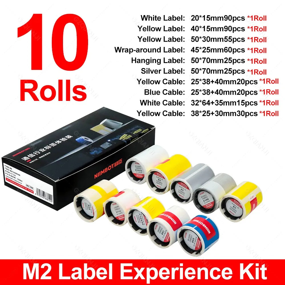 300dpi Niimbot M2 Portable Thermal Transfer Label Printer Multi-function Sticker Label Maker Machine for Clothes Tag Power Cable